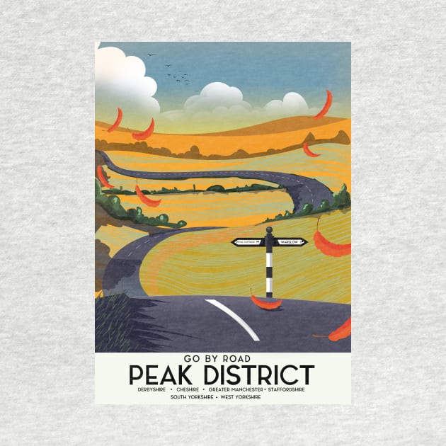 Peak District Road travel poster by nickemporium1